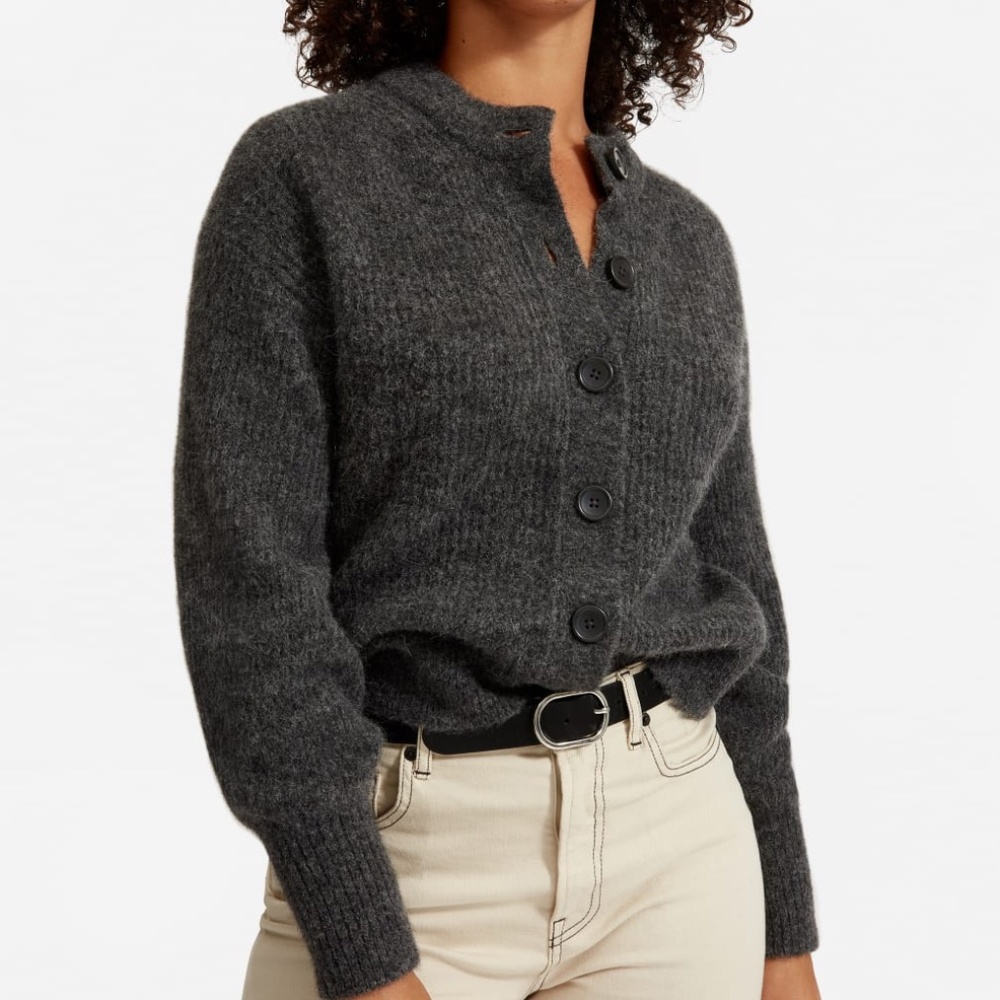 Everlane Alpaca Cardigan - Gray XL